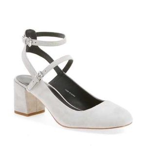 Rebecca Minkoff Brooke Gray Suede Mary Jane Pump Heel Size 7